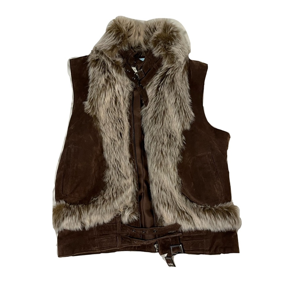 Marciano Brown Vest with Faux Fur Accents